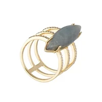 14k Gold Vermeil Labradorite Marquis Ring