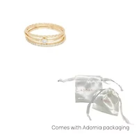 14k Gold Plated Three Band Ring Set