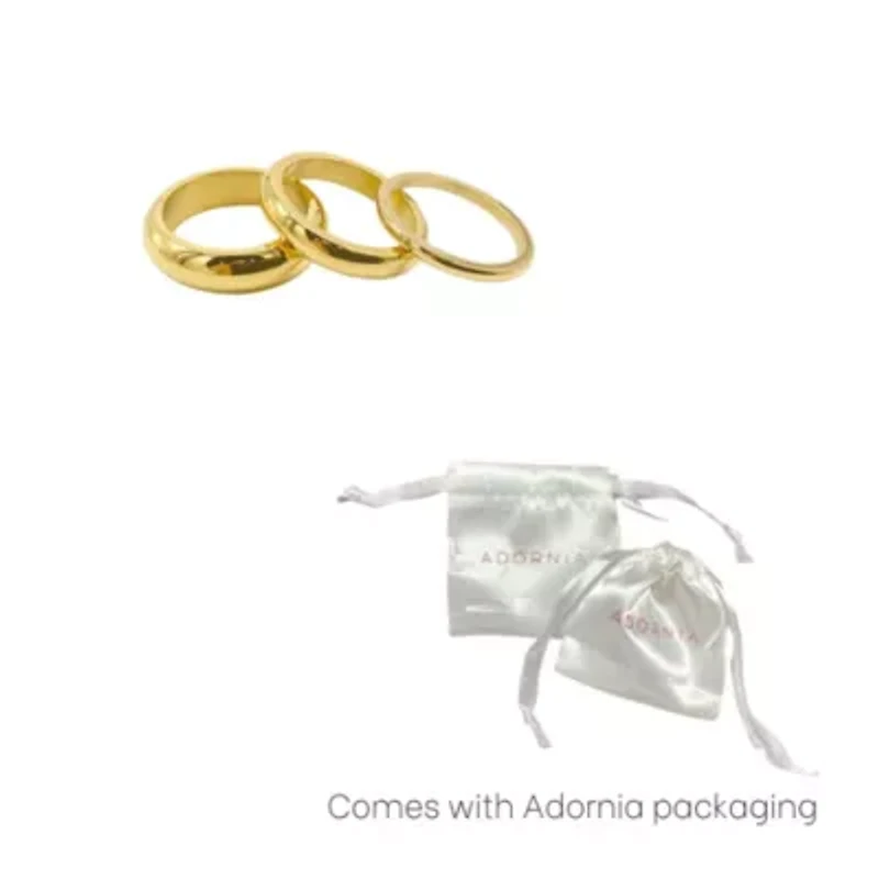 Tarnish Resistant 14k Gold Plated Matte Stacking Band Set