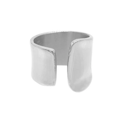 Rhodium Plated Tall Open Band Ring