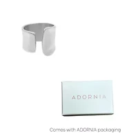 Rhodium Plated Tall Open Band Ring