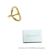 14k Gold Plated Open Hammered Oval Ring