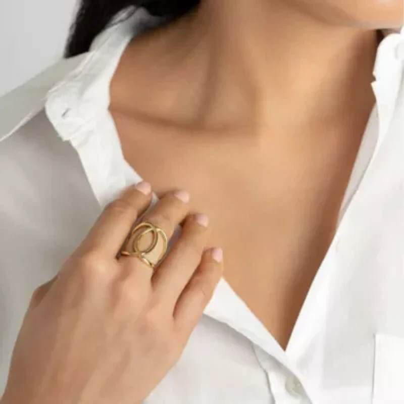 14k Gold Plated Tall Infinity Ring