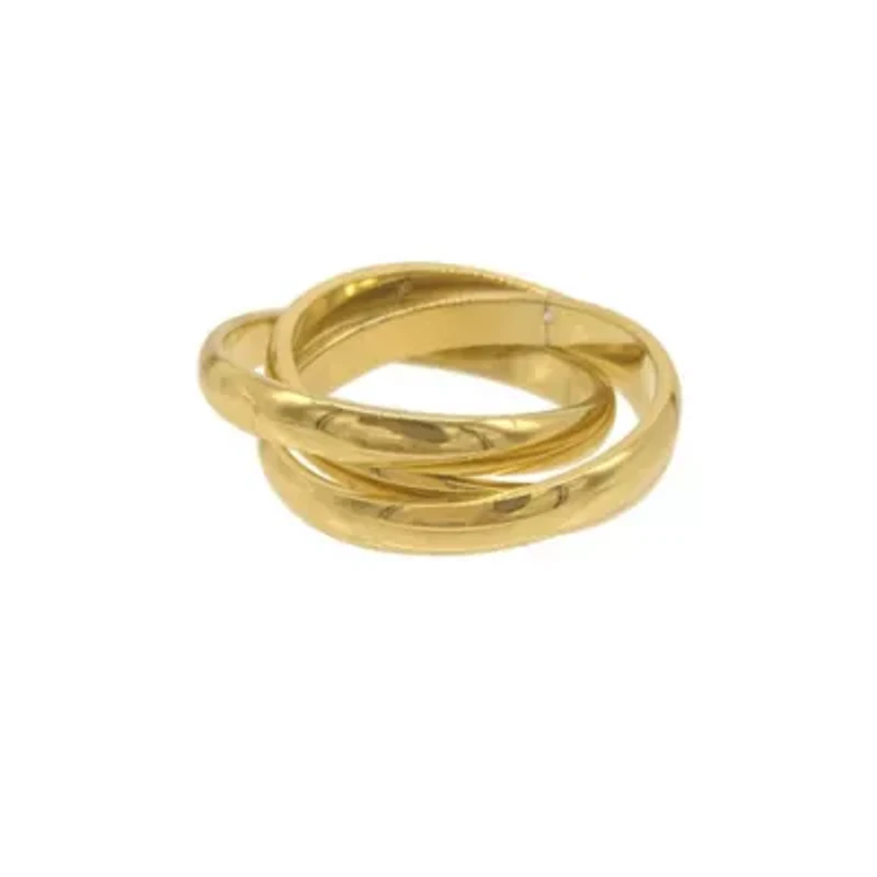 Tarnish Resistant 14k Gold Plated Interlocking Rings