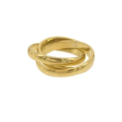 Tarnish Resistant 14k Gold Plated Interlocking Rings