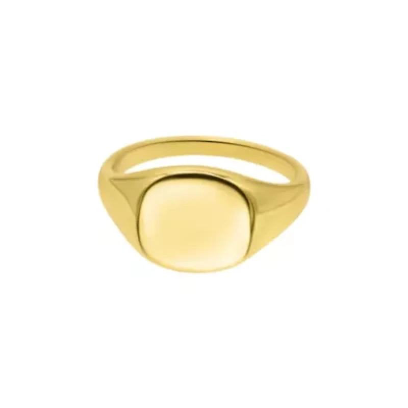 14k Gold Plated Square Face Signet Pinky Ring