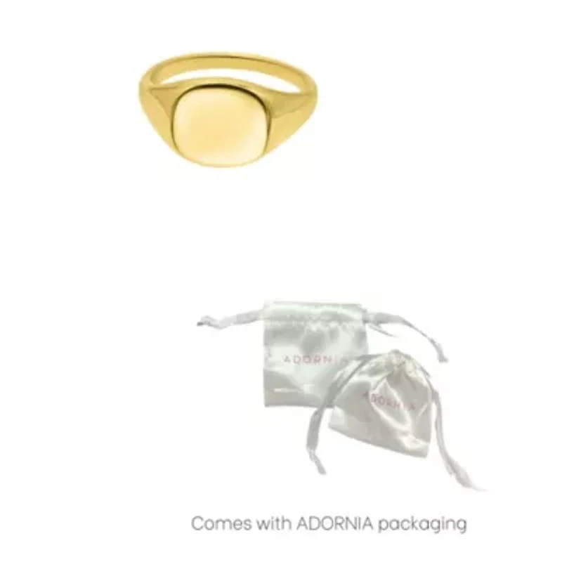 14k Gold Plated Square Face Signet Pinky Ring