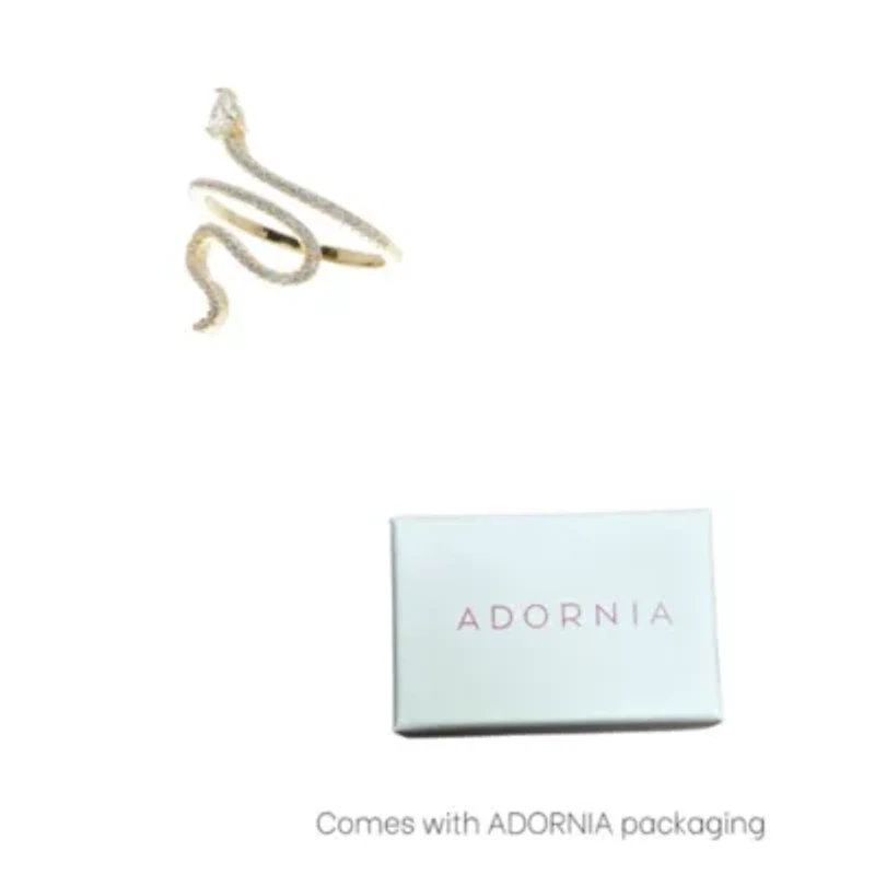 14k Gold Plated Snake Crystal Ring