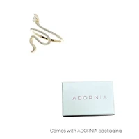 14k Gold Plated Snake Crystal Ring