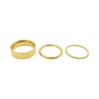 Tarnish Resistant 14k Gold Plated Stacking Band Set