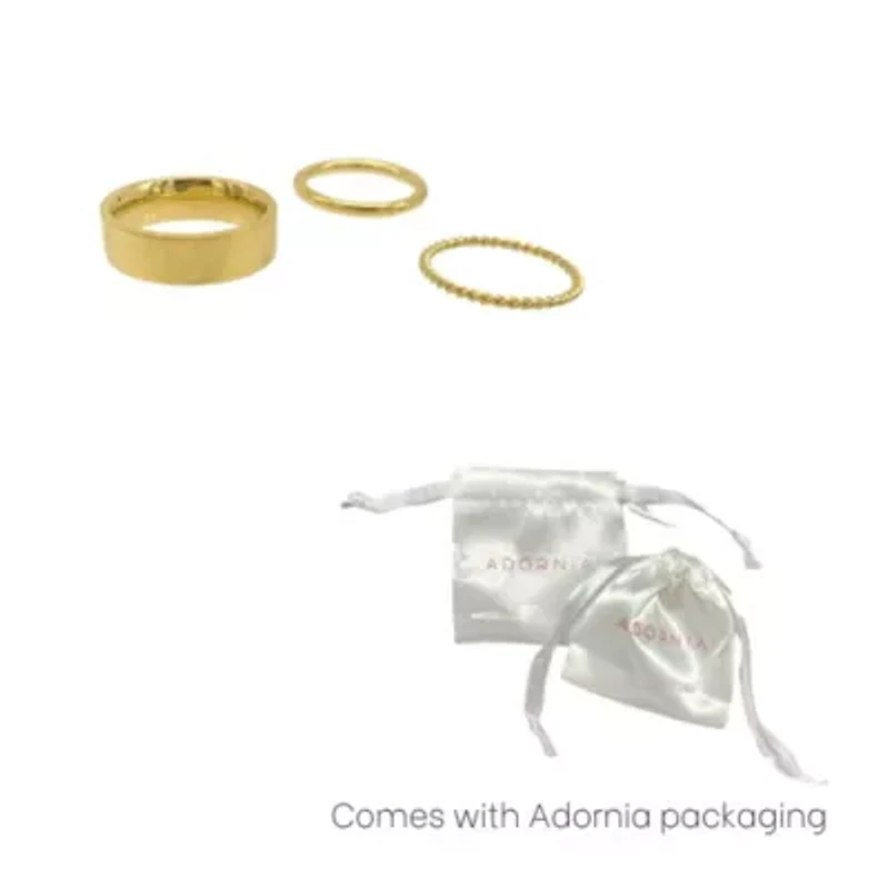 Tarnish Resistant 14k Gold Plated Stacking Band Set