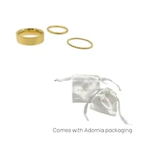 Tarnish Resistant 14k Gold Plated Stacking Band Set