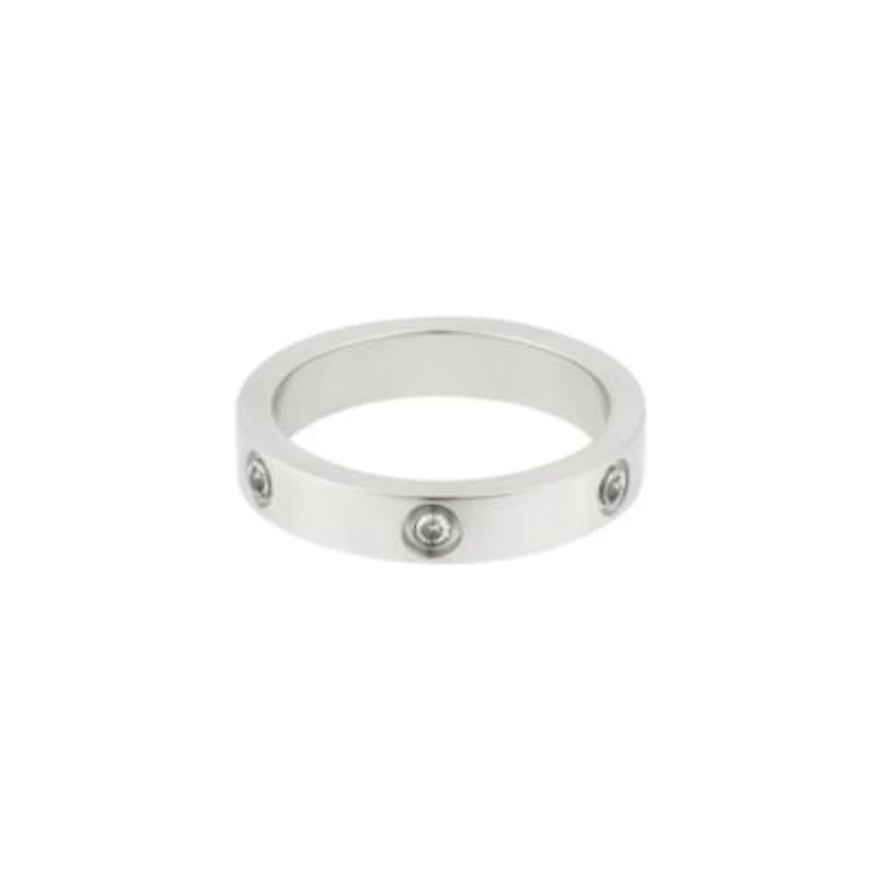 Tarnish Resistant Silver Plated Pave Eternity Band Ring