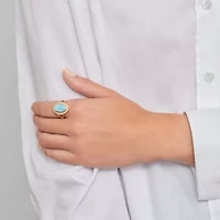 14k Gold Vermeil Larimar Halo Ring