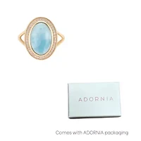 14k Gold Vermeil Larimar Halo Ring