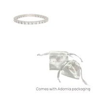 Rhodium Plated Crystal Eternity Band Ring