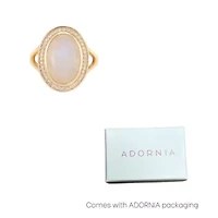 14k Gold Vermeil Moonstone Halo Ring