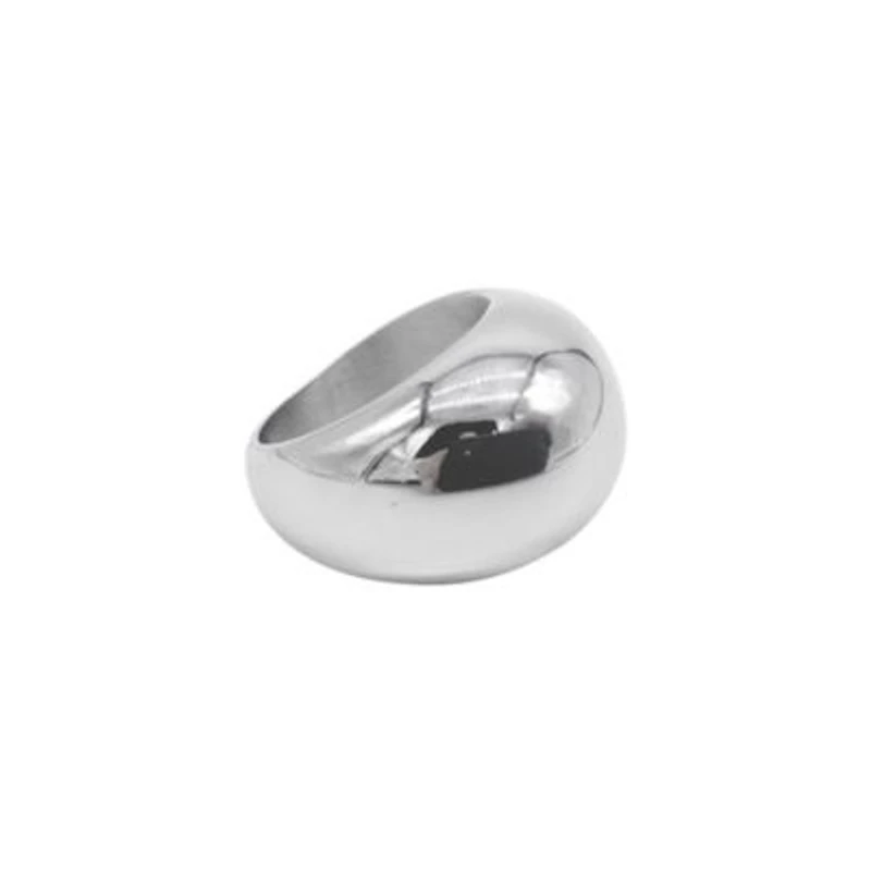 Tarnish Resistant Rhodium Plated Dome Ring