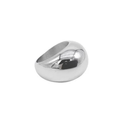 Tarnish Resistant Rhodium Plated Dome Ring