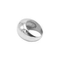 Tarnish Resistant Rhodium Plated Dome Ring