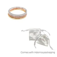 14k Gold and Rhodium Plated Half Eternity Band Set