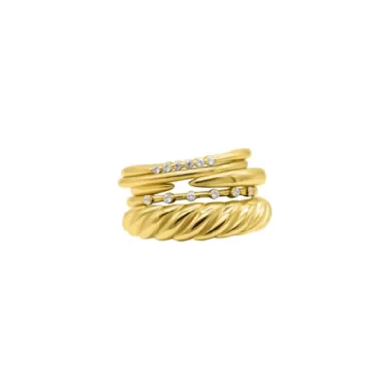 14k Gold Plated Set of 5 Stacking Bands