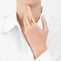 Tarnish Resistant 14k Gold Plated Tall Open Band Ring
