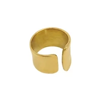 Tarnish Resistant 14k Gold Plated Tall Open Band Ring