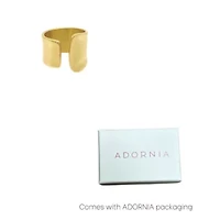 Tarnish Resistant 14k Gold Plated Tall Open Band Ring