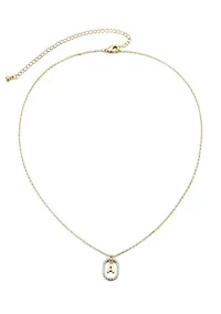 14k Gold Plated Floating Letter CZ Frame Necklace