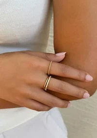 14k Gold Plated 3-Band Eternity Band Set