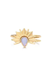 Tarnish Resistant 18k Gold Plated Opal Sunrise Ring Set