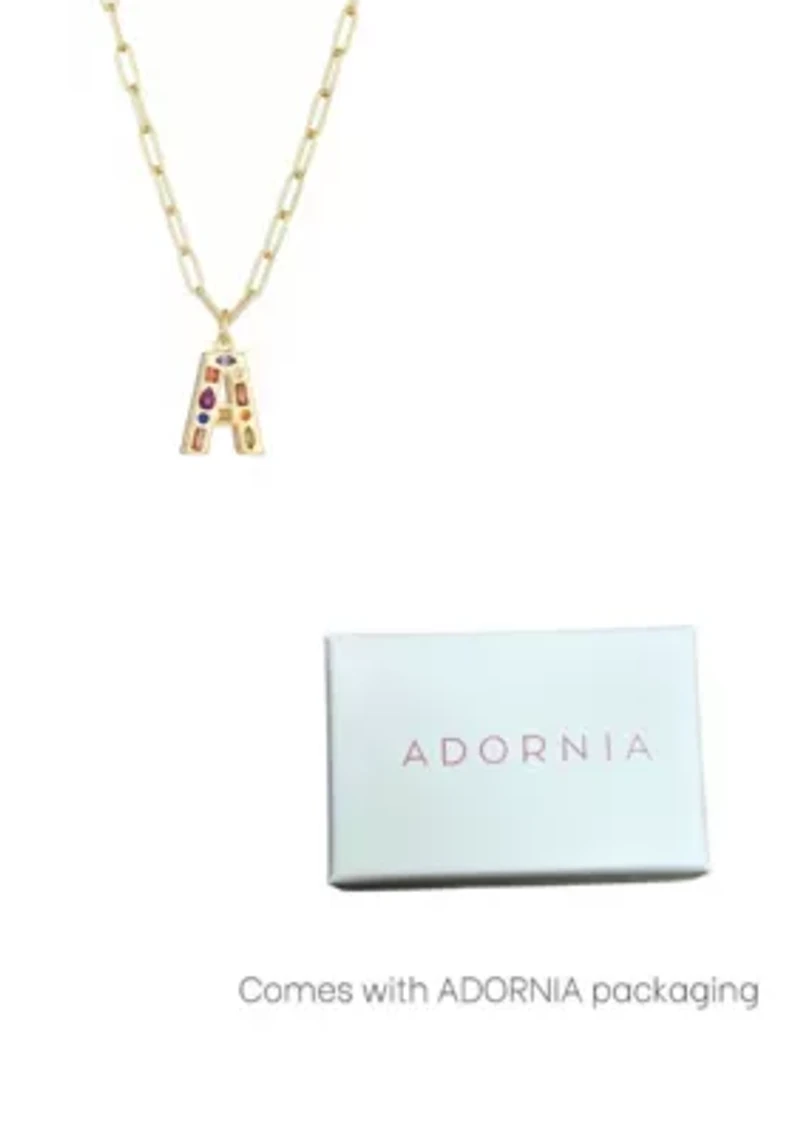 14k Gold Plated Funky Initial Paperclip Chain Necklace