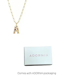 14k Gold Plated Funky Initial Paperclip Chain Necklace