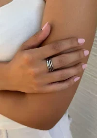 Tarnish Resistant Silver Stacking Band Set