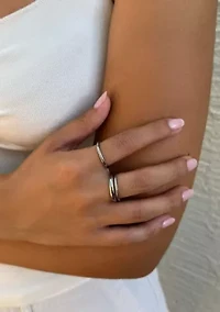 Tarnish Resistant Silver Stacking Band Set