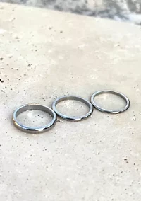 Tarnish Resistant Silver Stacking Band Set