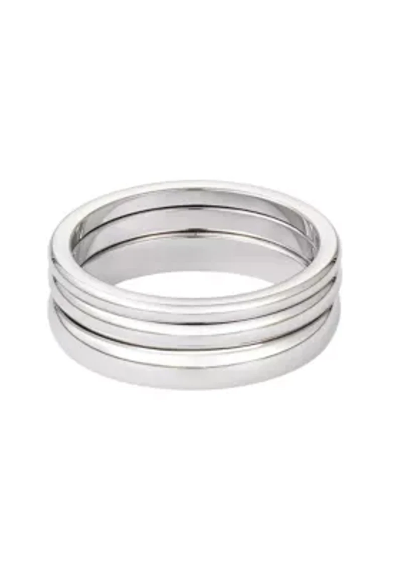 Tarnish Resistant Silver Stacking Band Set