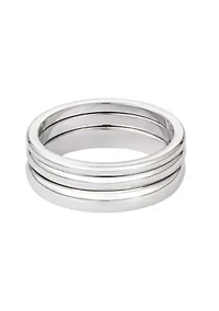 Tarnish Resistant Silver Stacking Band Set