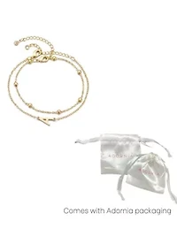 14k Gold Plated Initial Bracelet Set