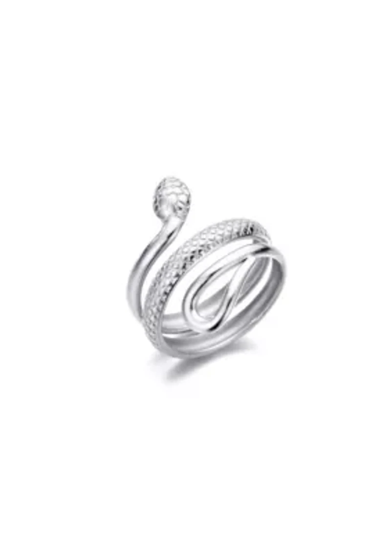 Tarnish Resistant Silver Curvy Snake Ring