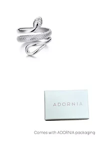 Tarnish Resistant Silver Curvy Snake Ring