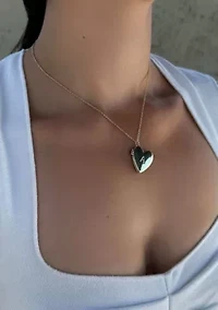 14k Gold Plated Initial Heart Locket Necklace