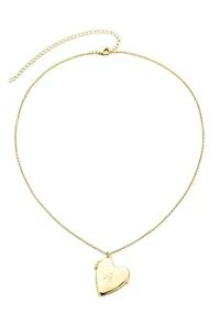 14k Gold Plated Initial Heart Locket Necklace