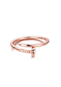 14k Rose Gold Plated Nail Ring