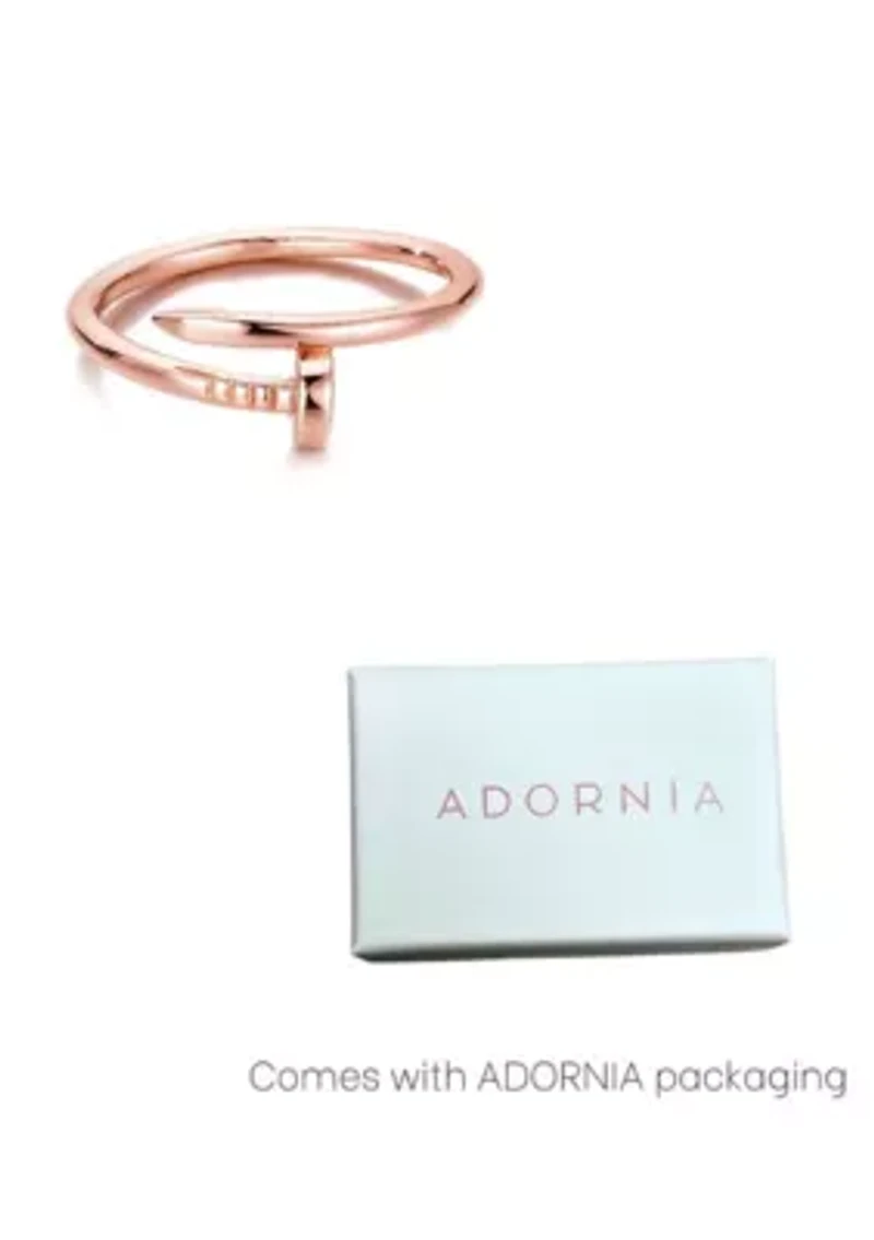 14k Rose Gold Plated Nail Ring