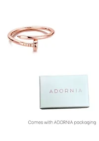 14k Rose Gold Plated Nail Ring