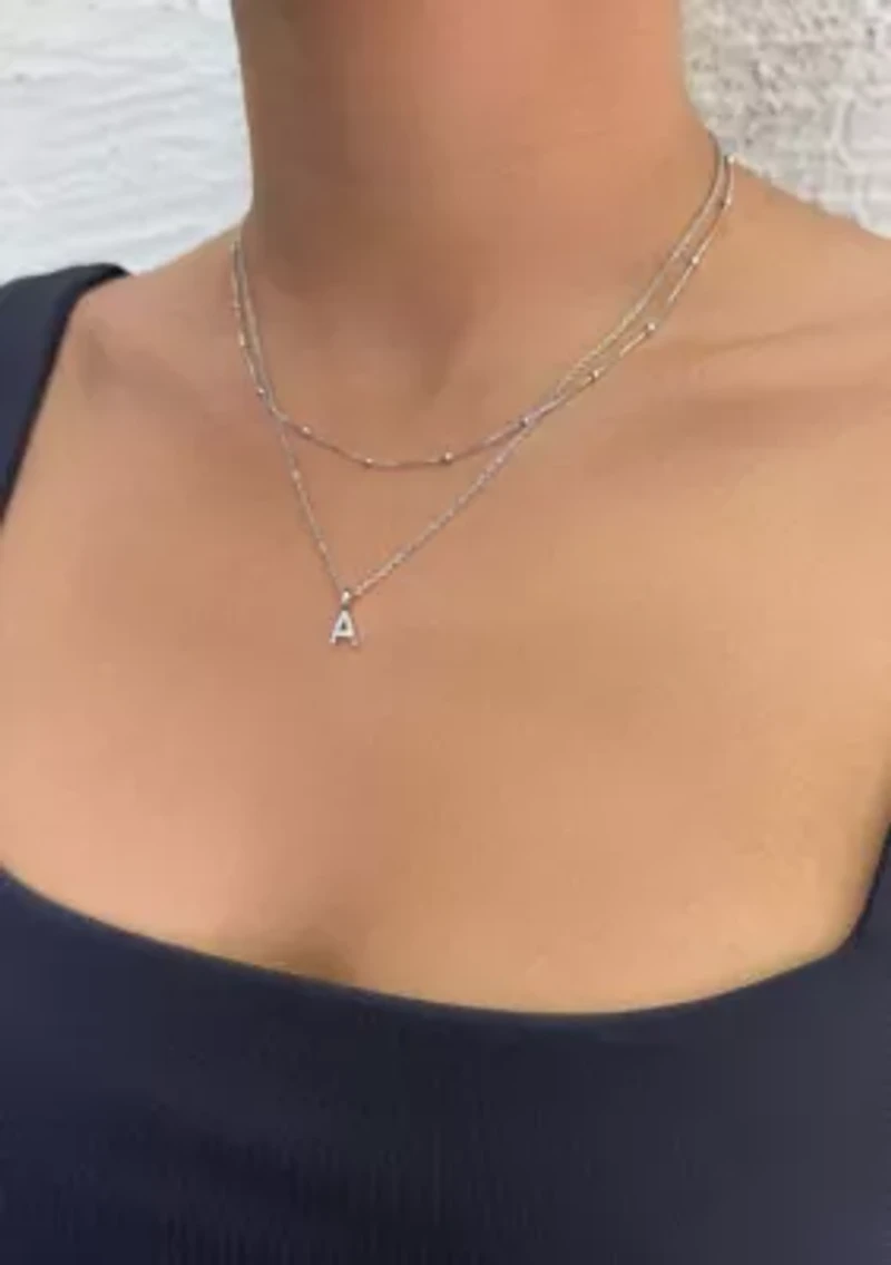 Silver Plated Layered Initial Necklace
