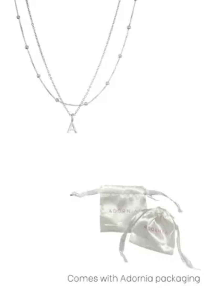 Silver Plated Layered Initial Necklace