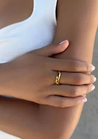 Tarnish Resistant 18k Gold Plated Curved Band